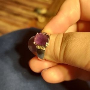 Silver and amethyst ring